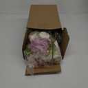 Geosar 8 Bundles Artificial Peonies Flowers Fake Silk Peony Bouquet Faux Peonies Flowers Bulk for Decoration Vase Florals Arrangements Wedding Party Table (Russet Red,Light Pink)