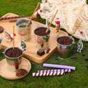 Soulchen 24 Pcs Mini Fishing Birthday Party Decorations Include 12 Fish Cupcake Pole Picks 12 Mini Tackle Live Bait 12 Bobber for Gone Fishing Theme Supplies Ocean Party Cake Decoration