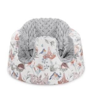 Minky Seat Cover for Bumbo, Ultra Soft Comfortable, Removable Baby Floor Seat for Boys & Girls, Gray Animal