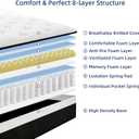 Queen Mattress, 14 Inch Queen Hybrid Mattress in a Box with Memory Foam, Medium Firm, Euro Top, Reinforced Edge Support, Pressure Relief & Motion Isolation, CertiPUR-US Certified