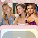 Compact Mirror, Rechargeable 30X Magnifying Mirror with 3 Lighting Modes & Dimmable Brightness, Portable Travel Makeup Mirror with Light, Essentials for Travel, Pocket, Purse Pink