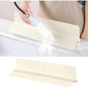 18" Upgraded Silicone Sink Splash Guard Released in 2026,Self-Draining Water Splash Guard for Kitchen Sink,Bathroom and Kitchen Island,with 3.5" High Splash Guard & 6 Strong Suction Cup (Beige)