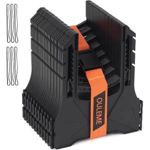 OULEME 10FT RV Sewer Hose Support, Black Tank Hose Holder with Rubber Band and Carry Strap, Easy to Adjust Height for Camper Travel Trailers