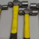 4 PCS Ball Pain Hammer Set, 16oz+24oz+32oz+40oz, Sheet Metal Hammer, Ball-Peen Hammer with Forged Steel Head and Rubber Handle, by GENHAKON.