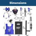 Ultimate All-in-One Kids Police Role Play Toy Kit - 15-Piece Policeman Pretend Play Set for Kids - SWAT Accessories for Dress Up Costumes - Badge, Shield, Vest, Handcuffs Included