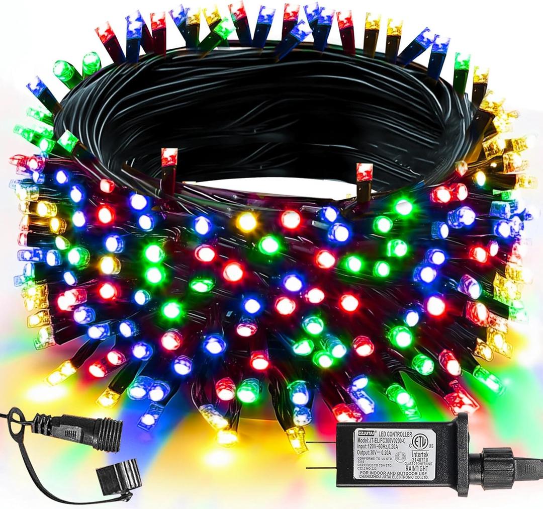 TW SHINE Christmas Lights, 200 LED 66FT Outdoor Christmas Lights Plug in with 8 Modes, Waterproof Light Outdoor, Indoor Xmas Decorations for Party Yard House Decor, Multi-Colored