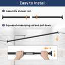 ENJOYBASICS Matte Black Shower Curtain Rod 30 to 76 Inches, Stainless Steel Adjustable Spring Tension Rods No Drill for Bathroom, Closet, Window, Room Divider, Never Rust, Non Slip