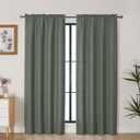 Lecloud Bessie Olive Green Curtains 78 Inches Long 2 Pcs, Airy Home Decor Living Room Curtains for Bedroom Decor, Light Filtering Rod Pockets Drapes for Dining Room Apartment, Each 40" W x 78" L