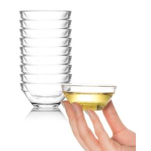 Beroca Mini Glass Bowls, 3in 2.5oz Small Prep Bowl, 10 pcs Stackable Pinch Bowls for Dipping Spices Sauce