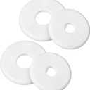 4 Pcs Escutcheon Plate, Self-Adhesive Plumbing Cover Plates with Buckle Design, ABS Escutcheon Plate for Faucet Toilet Kitchen, Two Sizes Included