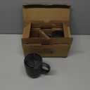 DOWAN Coffee Mugs, 15 oz Mug Set of 2, Large Ceramic Coffee Mug with Cork Bottom and Spill Proof Lid for Mom Dad, Big Mug for Latte Tea, Matte Grey