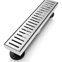 WEBANG 12 Inch Linear Shower Drain Rectangular Floor Drain with Accessories Capsule Pattern Cover Grate Removable SUS304 Stainless Steel CUPC Certified Brushed