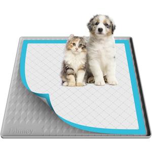 Pee Pad Holder for Dogs,Silicone Dog Puppy Pad Holder, 24 x 24 No Spill Raised Lip High Edge,Portable, Leak-Proof Mat Holder for Dog Training Pads,Square Potty Trays for Home Floor Protection (Light Grey)