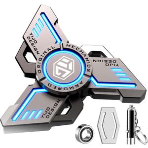 INNPLUS Fidget Spinner, Fidget Spinners Cool, Fidget Spinners for Adults, Stress Anxiety ADHD Relief Figets Toy, Fidget Light Up Spinner, Metal Finger Hand Spinner Toy with Luminous Light (Dark Knight)