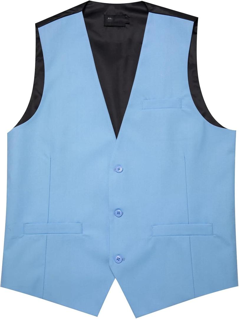 Men Vest Slik Solid Purple Red Gold Blue Waistcoat Casual Fit Wedding Business Men's Casual Vest (Medium, Md-3359)