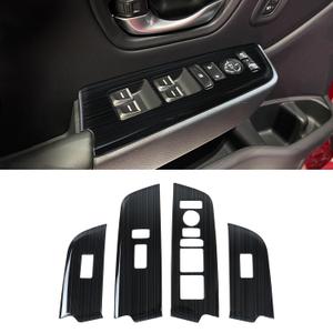 PeakPurit Window Lift Trim Switch Panel Cover Trim for Honda 2023-2025 Pilot & 2026 Passport Interior Accessories Black Brushed Stainless Steel Material