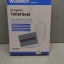 WSSROGY Toilet seat Elongated with Slow Close Hinges, Four Bumpers Never Loosen and Easily Remove, Two Sets of Parts, Plastic, White