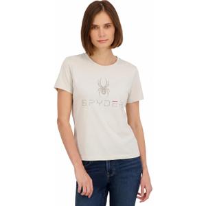 Spyder Womens Core Classic Logo Graphic Short Sleeve Tee T-Shirt, Pearl, L