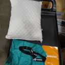 Small Shredded Memory Foam Pillow for Travel and Camping - Compressible Medium Firm Bed Pillow, Contoured Support, Breathable Cover, Machine Washable, Ideal Backpacking, Airplane and Car