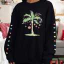 FAYALEQ Christmas Sweatshirt Women Christmas Tree Shirt Xmas Vacation Graphic Casual Long Sleeve Pullover Tops Blouse (Small)