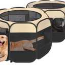EighteenTek 2-in-1 Pop Up Cat Playpen XLarge, Dog Puppy Pet Playpen, Indoor Outdoor Cats Enclosed, Cat Tent House Crate Cage, Portable & Foldable Playpen for Kittens(No Divider, Unified Space)