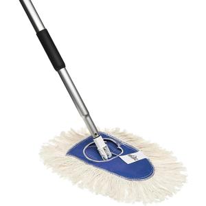 Nine Forty Heavy Duty, Industrial-Strength Cotton Wedge Dust Mop Head w/ Handle - Home & Commercial Hardwood Floor Cleaning - Designed for High-Performance Janitorial & Housekeeping Tasks