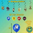 Lemoneon 99 Nights in the Forest Birthday Party Decorations Supplies Happy Birthday Banner Cake Cupcake Toppers Balloons Hanging Swirls Background