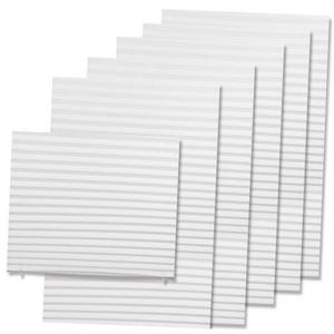 6-Pack Temporary Pleated Shades for Windows, Fabric Pleated Blackout - White