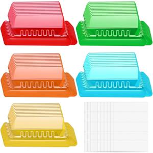 File Folder Tabs, Paxcoo 50 Sets Hanging File Folder Tabs and Inserts, Plastic Tabs for Hanging Folders, Multicolor