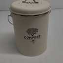 Kitchen Countertop Compost Bin, Odor Resistant Indoor Compost Bin with Lid and Charcoal Filter, Rust Resistant Coated Compost Bucket, Compost Container, Cream (Medium)