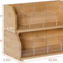 TIOPGHAD 2-Layer Stackable Bamboo Tea Bag Organizer Storage Holder & Rack - Wooden Tea Box Containers - Stand for Countertop or Cabinet