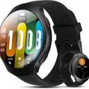 GPS Smart Watch for Men With AI (Answer/Make Call), 1.43" Micro-Spherical AMOLED Smartwatch for Android and iPhone, 150+ Sport Mode Fitness Tracker with HR, SpO2, Sleep Monitor, 5ATM Waterproof (Black)