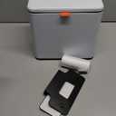 Mbillion Kitchen Compost Bin Hanging Trash Can with Lid 1.05 Gallon Stainless Steel Garbage Can for Kitchen Cabinet Door Mounted Trash Can Under Sink Door RV Bathroom,White