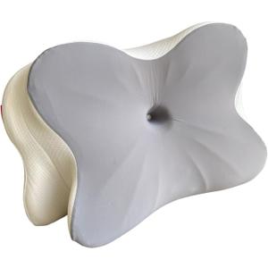 Ergonomic Neck Pillow, Butterfly Shape Body Positioner, Gray and Cream, Memory Foam Support Cushion