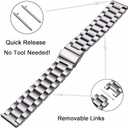 Stainless Steel Watch Band Quick Release Premium Brushed Matte Metal Watch Strap Bracelet 16mm 18mm 20mm 22mm 24mm Universal Stainless Steel Smartwatch Replacement Band Strap Men Women