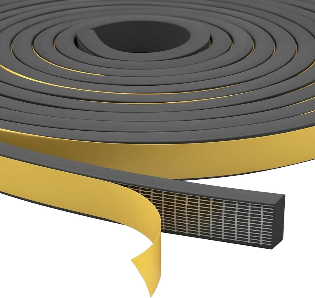 Weather Stripping Door Seal, Weather Stripping Window Seal, Self-Adhesive EPDM Foam Rubber Door Seal for Boat, Window and More, L:19.69ft/6m