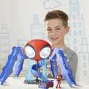 Marvel Spidey and His Amazing Friends Web-Quarters Playset with Lights and Sounds, Includes Spidey Action Figure and Toy Car, for Kids Ages 3 and Up,F1461