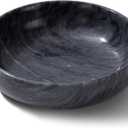 5.91'' Large Decorative Marble Bowl for Home Decor, Key, Incense Burner, Smudge, Coffee Tables Centerpiece, Soap Serving (Black)