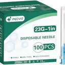 100Pack 23 Gauge 1 inch Needles Luer Lock Lab Dispensing Accessories for Measuring,Refilling Inks