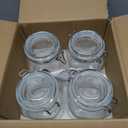 32oz Glass Food Storage Jars with Airtight Clamp Lids,Set of 4 Airtight Glass Canister Square- Clear Storage Container for Kitchen Container Storing Sugar, Flour, Cereal,Coffee,Spice