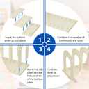 Adjustable Vertical File Sorter, Sturdy Plastic Expandable Upright File Holder for Notebooks, Magazines, Desktops, Bookshelves and Offices, Easy to Assemble and Expand, White