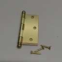 Nostalgic Warehouse 728348 3.5" Ball Tip Residential Square Corners Door Hinge, Polished Brass, 1 Count (Pack of 1)