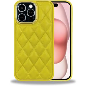 ZHEGAILIAN for iPhone 15 Plus Case, Military-Grade Protection, All-Around Shockproof Corners, Stylish Leather Phone Case for iPhone 15 Plus - Yellow