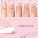 White French Tip Press on Nails Maigitur Medium Almond French Nail Tips Pink Bed 120Pcs Gel Nail Tips Swirl Strip Press on Nails in 15 Sizes Reusable Fake Nails for Women Girls Manicure