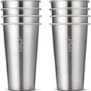 VINUR 20 oz Stainless Steel Cups 8 Pack Pint Tumbler Stackable Metal Drinking Glasses for Travel, Camping, Outdoors