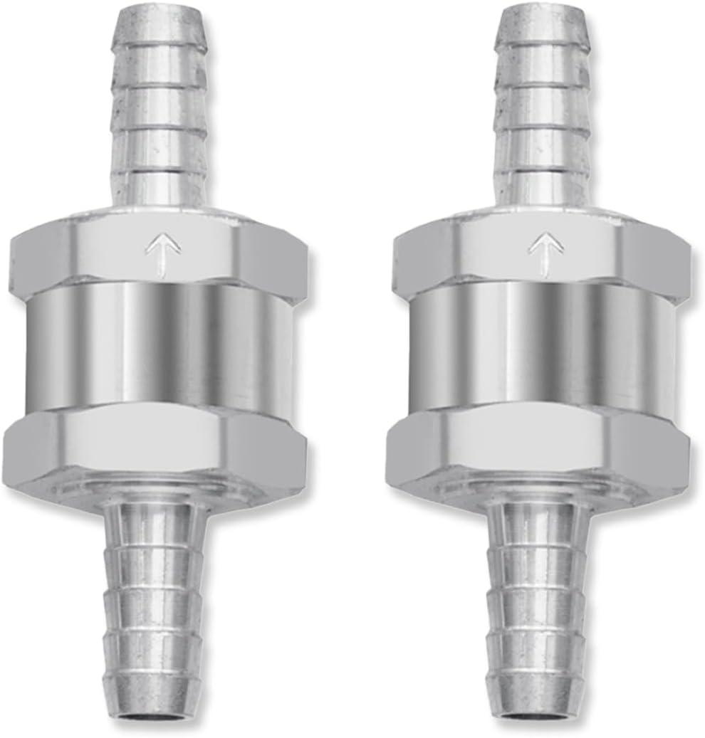 3 x 2PCS 5/16" 8mm Non Return One Way Aluminium Alloy Car One-Way Inline Check Valve for Petrol Diesel Fuel Oil Water