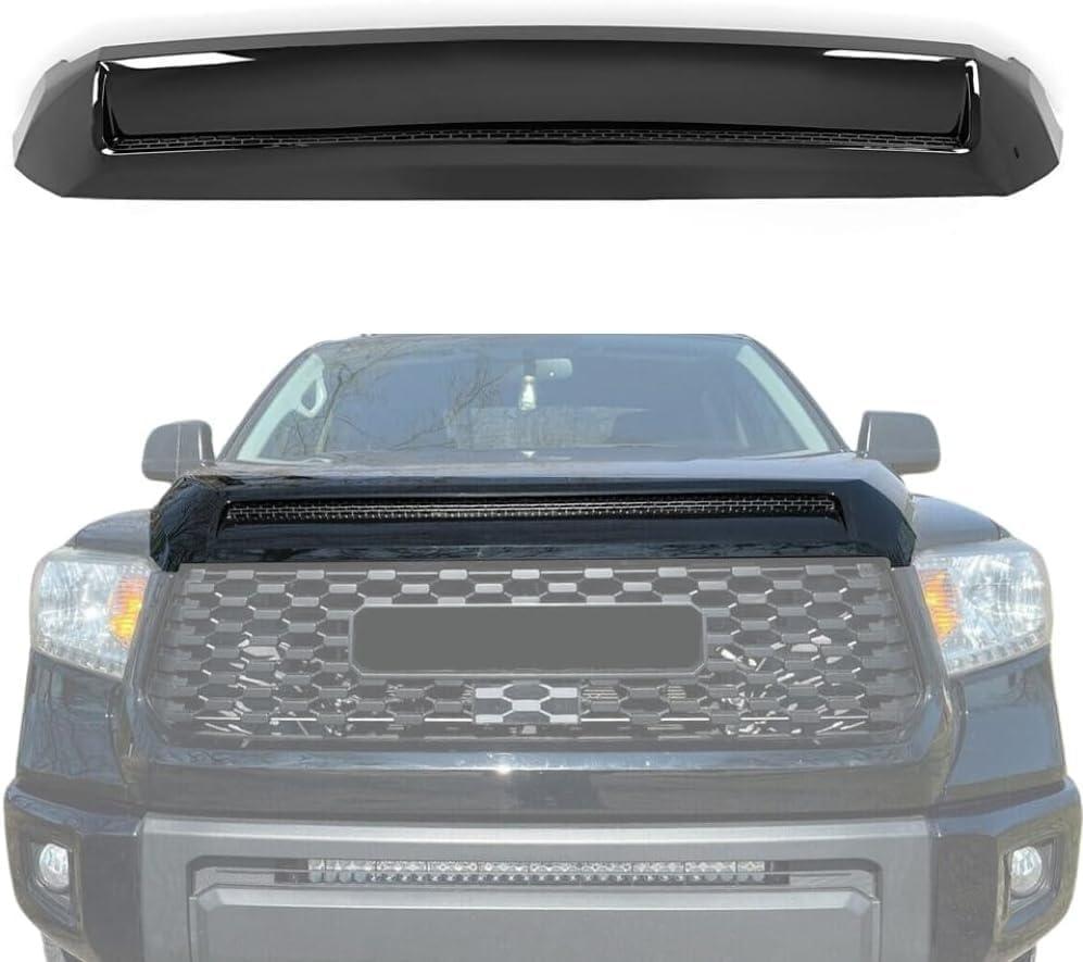 New Front Upper Hood Bulge Molding Grille Trim Fit For Toyota Tundra 2014 2015 2016 2017 2018 2019 2020 2021 Gloss Black