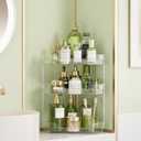 3-Tier Corner Bathroom Counter Organizer, Diamond-Shaped Corner Makeup Organizer Countertop, Easy to Install, Clear Bathroom/Dresser Organizer, Ideal for Girls