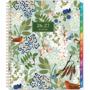 Planner 2026-2027 - Academic Planner 26-27, July 2026 - June 2027, 9" x 11", 2026-2027 Planner Weekly and Monthly with Monthly Colorful Tabs + Storage Pocket + Spiral Bound - Floral