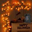 9 Ft 54 LED Halloween Willow Vine Twig Decor Garland with 8 Modes Timer Waterproof Battery Operated Scary Halloween Decorations for Home Wall Mantle Fireplace Decor